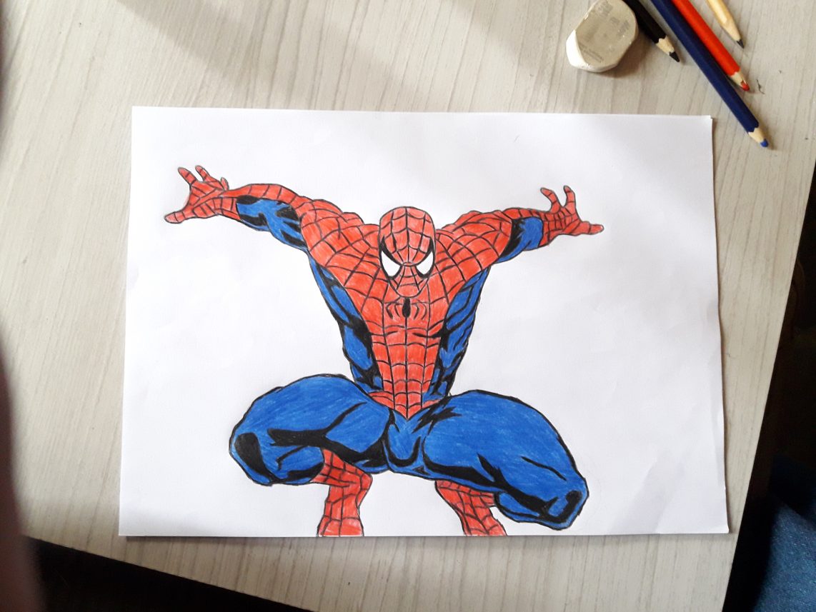 20191120 151544 1142x857 - Homem aranha! Veja como desenhar o querido personagem da Marvel.