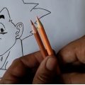 lápis marrom e rosa 120x120 - Kakashi! Como desenhar o personagem passo a passo.